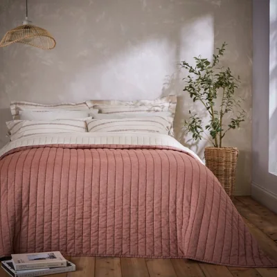 Dunelm Tetbury Bedspread Terracotta