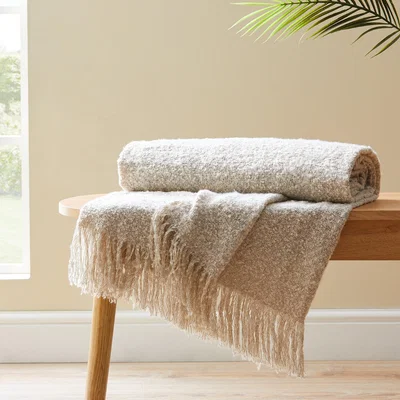 Dunelm Boucle Throw White
