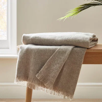Dunelm Brushed Grey Woven Throw Grey