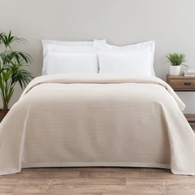 Dunelm Spencer Pinsonic Bedspread Natural