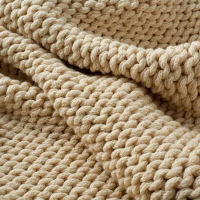 Dunelm Chunky Knit Throw Natural