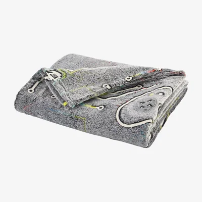 Dunelm Catherine Lansfield Game Over Fleece Throw 130cm x 170cm Black