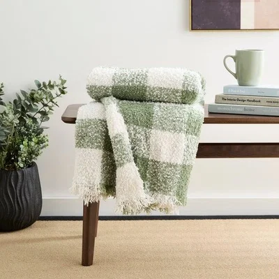 Dunelm Boucle Check Throw Blanket 130cm x 180cm