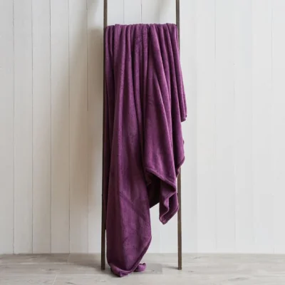 Dunelm Seriously Soft 220cm x 220cm Throw Seriously Soft Plum Purple