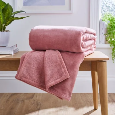 Dunelm Seriously Soft 220cm x 220cm Throw Rose