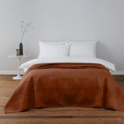 Dunelm Orange Pinsonic Bedspread Orange