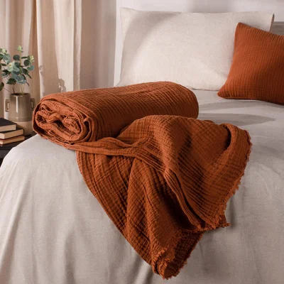 Dunelm Lark Cotton Throw Blanket