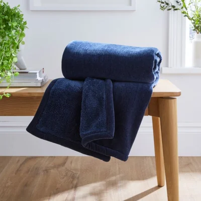 Dunelm Cosy Chenille Throw 130x180cm Navy (Blue)