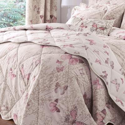 Dunelm Botanica Butterfly Blush Bedspread Pink