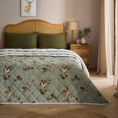 Dunelm Forest Fawn Brushed Cotton Bespread