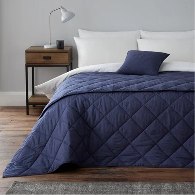 Dunelm Anders Denim Bedspread Blue