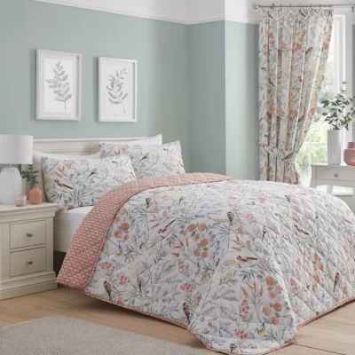 Dunelm Caraway Quilted Bedspread 200cm x 230cm Terracotta