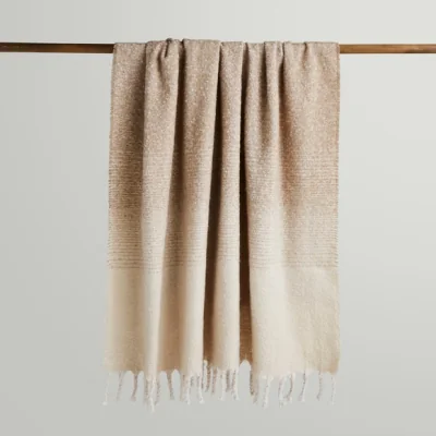 Dunelm Ombre Mohair Throw 130x180cm Natural