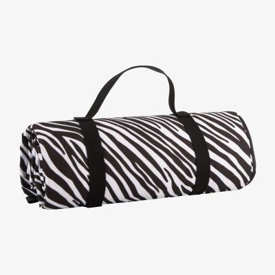 Dunelm Madagascar Waterproof Picnic Rug Black and White