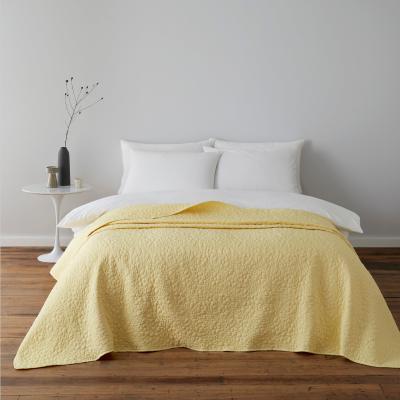 Dunelm Bloom Floral Yellow Quilted Bedspread Lemon (Yellow)