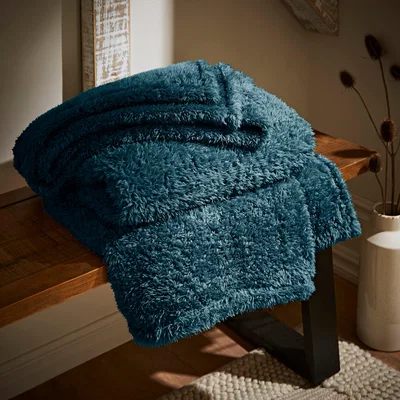 Dunelm Teddy Bear Throw Teddy Teal