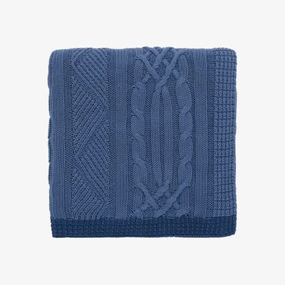 Dunelm Joules Costal Cable Blue Throw Blue