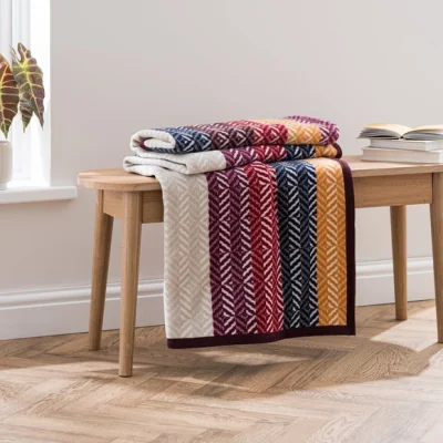 Dunelm Herringbone Throw Blanket