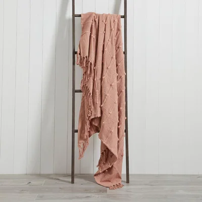 Dunelm Motti 140cm x 180cm Throw Blush