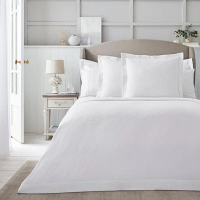 Dunelm Dorma Purity Cardinham 100% Cotton White Throw White
