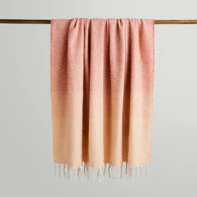 Dunelm Ombre Mohair Throw 130x180cm Clay
