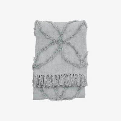 Dunelm Simply Green Miami Tufted Throw Grey