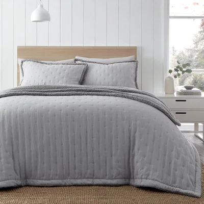 Dunelm Catherine Lansfield Cosy Nori Soft Sherpa Bedspread