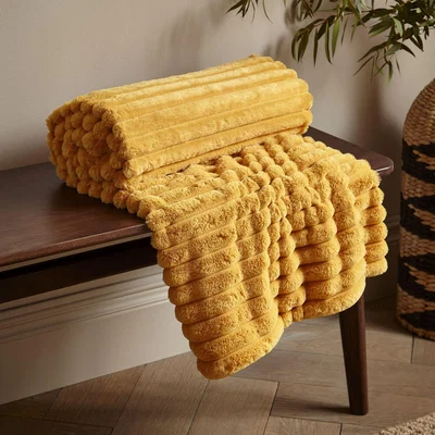 Dunelm Cosy Ribbed Throw Blanket 130cm x 170cm