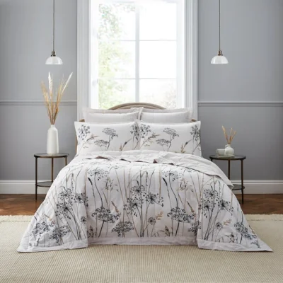 Dunelm Dorma Purity Meadow Bedspread Natural