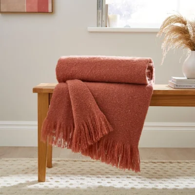 Dunelm Brushed Boucle Throw Blanket