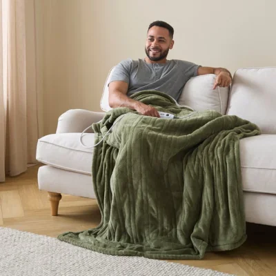 Dunelm Billie Fleece Electric Throw Blanket