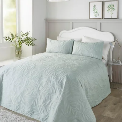 Dunelm Luana Bedspread 230cm x 200cm Green