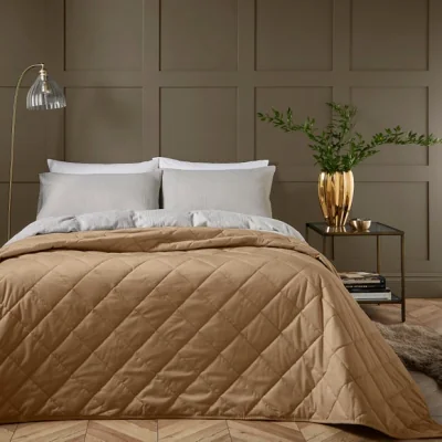 Dunelm Castleton Bedspread Camel