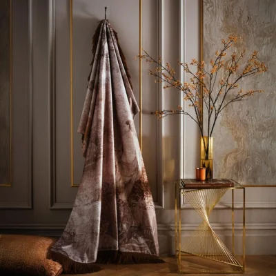 Dunelm Laurence Llewelyn-Bowen Venus Primavera Velvet Throw Blanket 130cm x 180cm