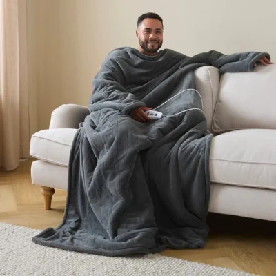 Dunelm Fleece TV Electric Throw Blanket