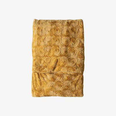 Dunelm Stamford Fur Throw Ochre (Yellow)