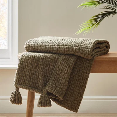 Dunelm Ludlow Olive Throw Olive (Green)
