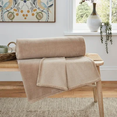Dunelm Seriously Soft 220cm x 220cm Throw Cream (Natural)