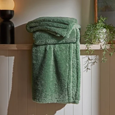 Dunelm Teddy Bear Throw Yew