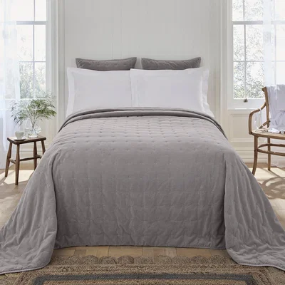 Dunelm Dorma Adeena Grey Bedspread Grey