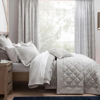 Dunelm Dorma Winchester Grey Bedspread Grey