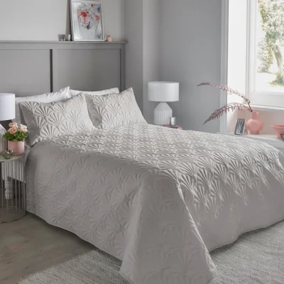Dunelm Cavali Bedspread 230cm x 200cm Silver