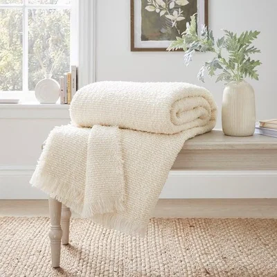 Dunelm Kibworth Boucle Throw Blanket 235cm x 235cm