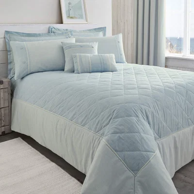 Dunelm Millie Blue Bedspread Blue