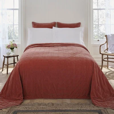 Dunelm Dorma Adeena Terracotta Bedspread Terracotta