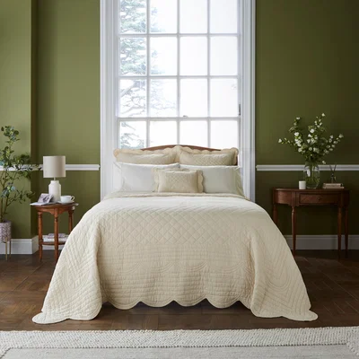 Dunelm Dorma Soft Scalloped Bedspread