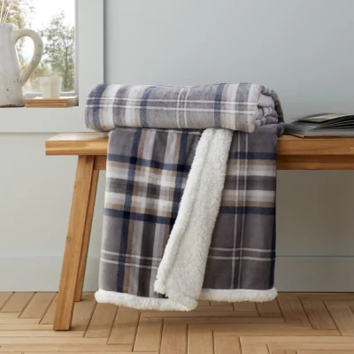 Dunelm Catherine Lansfield Kelso Check Throw Blanket 130cm x 170cm