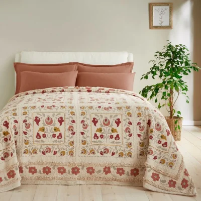 Dunelm Churchgate Morcott Tufted Bedspread MultiColoured