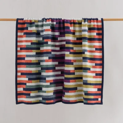 Dunelm Supersoft Audenza Blocks Throw MultiColoured