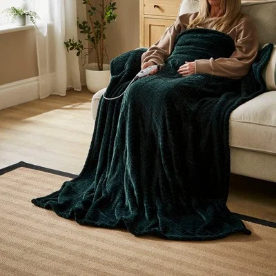 Dunelm Amelia Cable Electric Throw Blanket